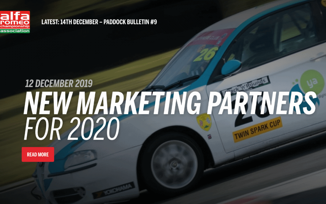 Official Motorsport Marketing Partners for the Alfa Romeo Championship 2020